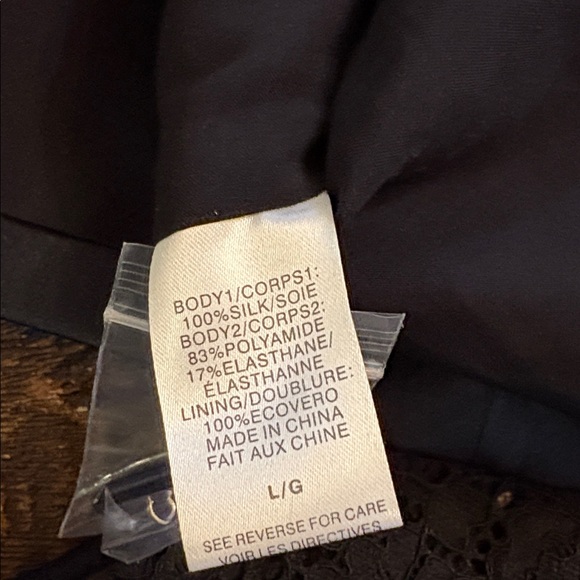 CAMI NYC Black Silk Blazer Large Sheer Lace Sleeves Single Button Luxuy - Picture 6 of 6